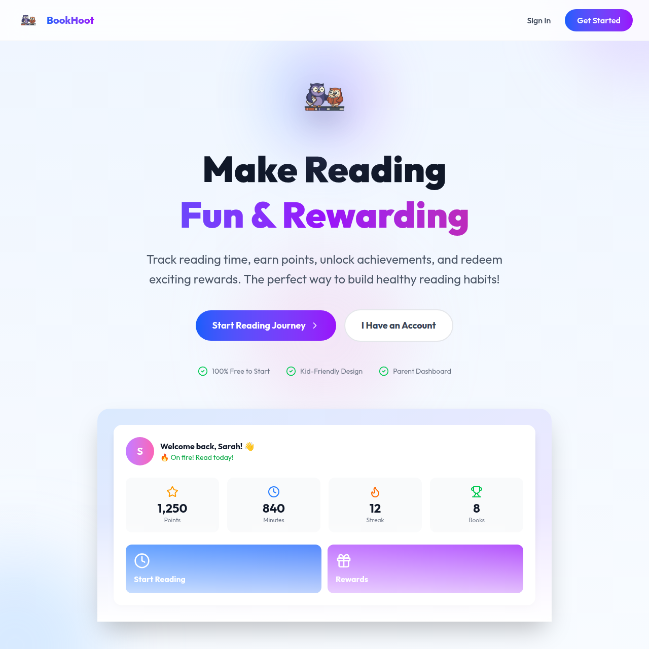 BookHoot Reading Tracker screenshot